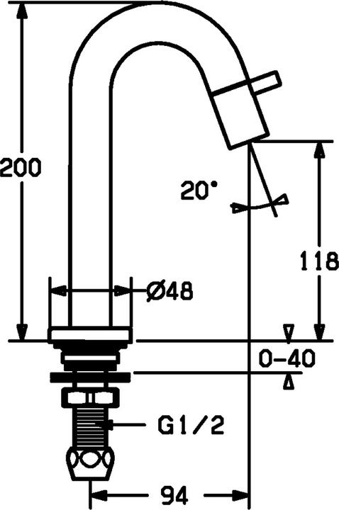 Actual product image Hansa HANSANOVA Style basin mixer, 94 mm projection, 50938101