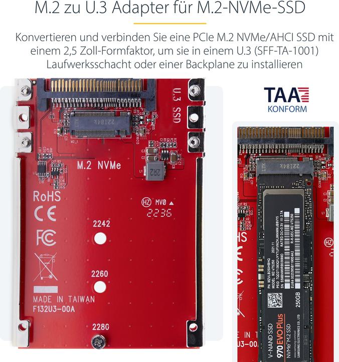 Produktbild StarTech M.2 to U.3 Adapter