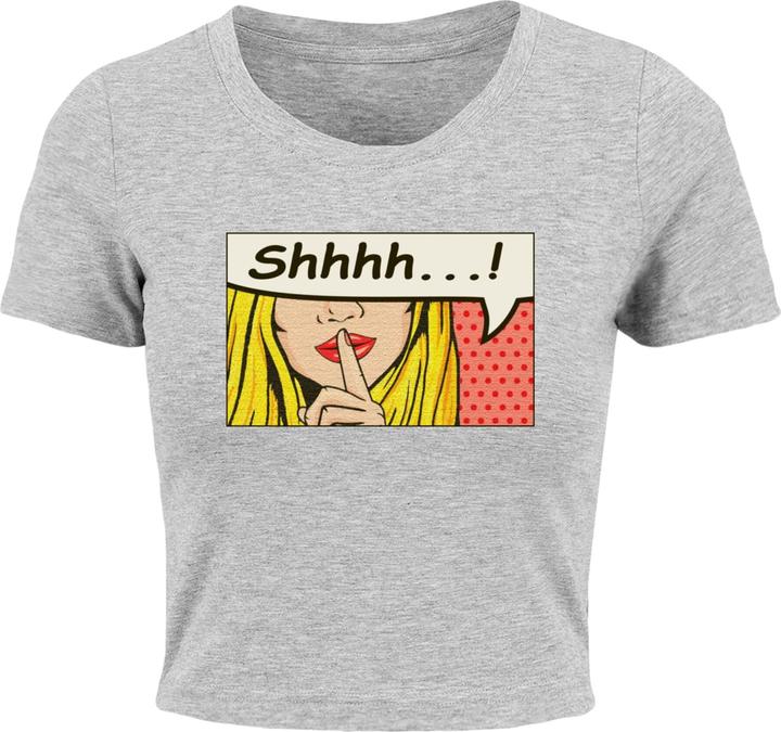 Merchcode Ladies Silent Sign Comic Cropped Tee - 118557
