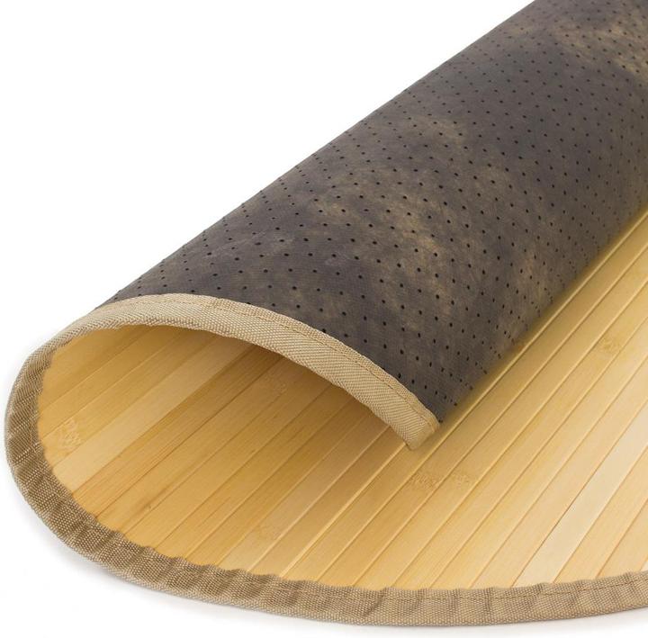 Image du produit Greendeco Tapis en bambou 150cm rond naturel (150 x 150 cm)