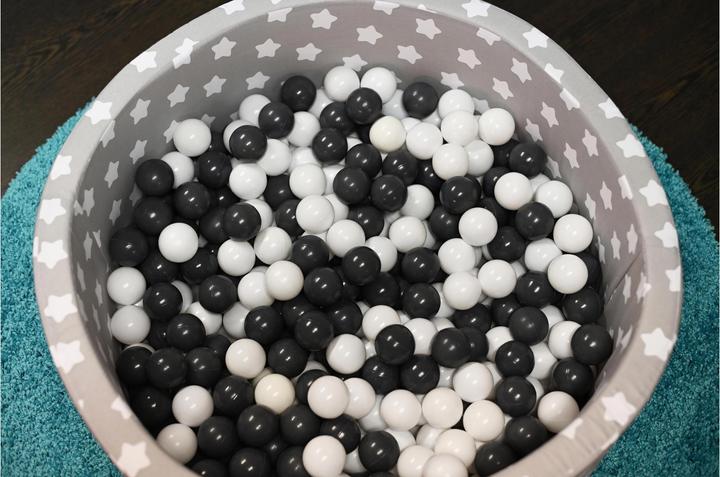 Actual product image Knorrtoys Bällebad soft - "Grey white stars" - 300 balls grey/creme (ca. 6cm Durchmesser)