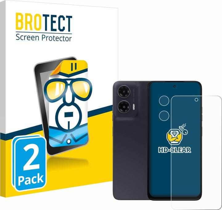 BROTECT Schutzfolie Displayschutz Displayschutzfolie Folie Klar Transparent (2 Stück, Motorola Moto G35)