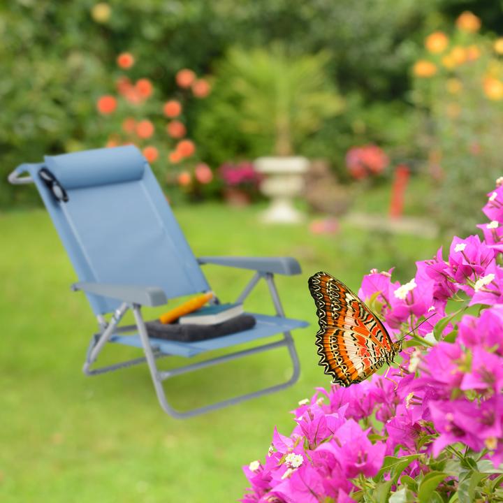 Image du produit Relaxdays Chaise de plage pliante avec repose-tête