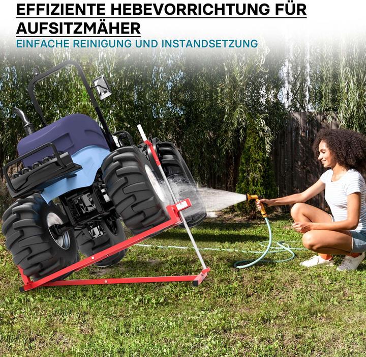 Produktbild Wiltec Hebevorrichtung Aufsitzmäher-, Rasentraktor-Heber 115x50x20cm 250kg verstellbar (Rasentraktor, Traktorzubehör)
