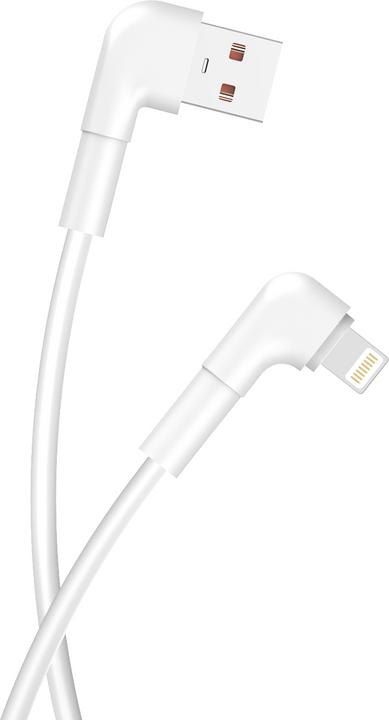 Produktbild Maxlife MXUC-09 Winkelkabel USB - Lightning 1,0 m 2,4A weiss (1 m, USB 3.2 Gen 1)