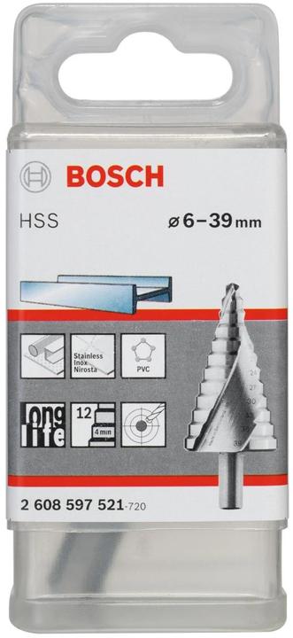 Produktbild Bosch Professional Zubehör Stufenbohrer HSS, 6 - 39 mm, 10 mm, 93,5 mm, 13 Stufen (10 mm)