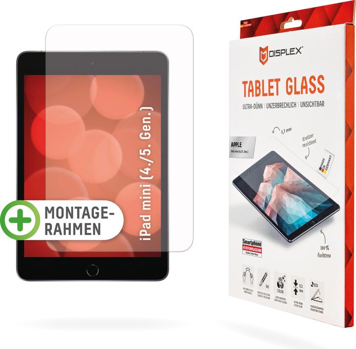 Immagine prodotto Displex Vetro per tablet, vetro protettivo per tablet (1 Pezzo/i, iPad mini 2019 (5. Gen), iPad mini 2015 (4. Gen))