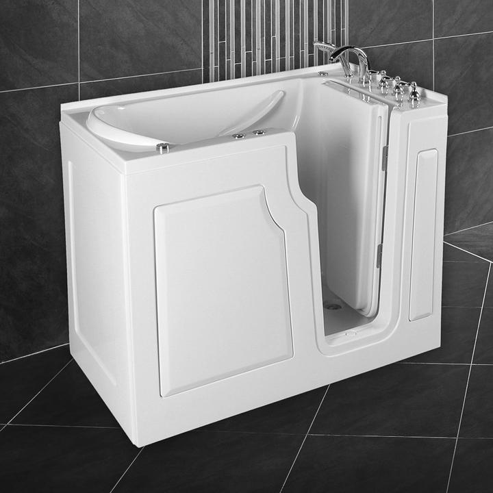 Produktbild PureHaven Seniorenbadewanne 122x71 cm mit Whirlpool-Funktion Wasserdüsen integrierter Tür für leicht (71 cm, 122 cm)