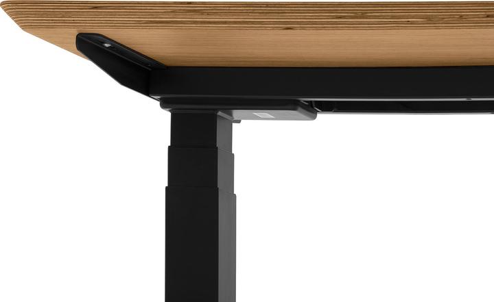 Image du produit Oakywood Standing Desk table en bois réglable en hauteur - Placage - Placage chêne / 160x80 / Noir - (160 x 80 cm)