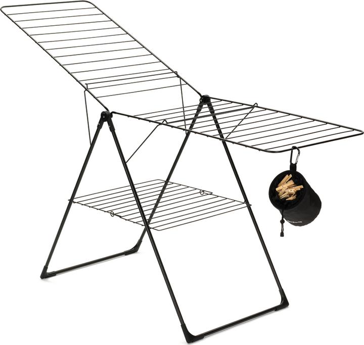 Brabantia Droogrek T model - met Wasknijpertasje - 20 m - Matt Black (20 m)