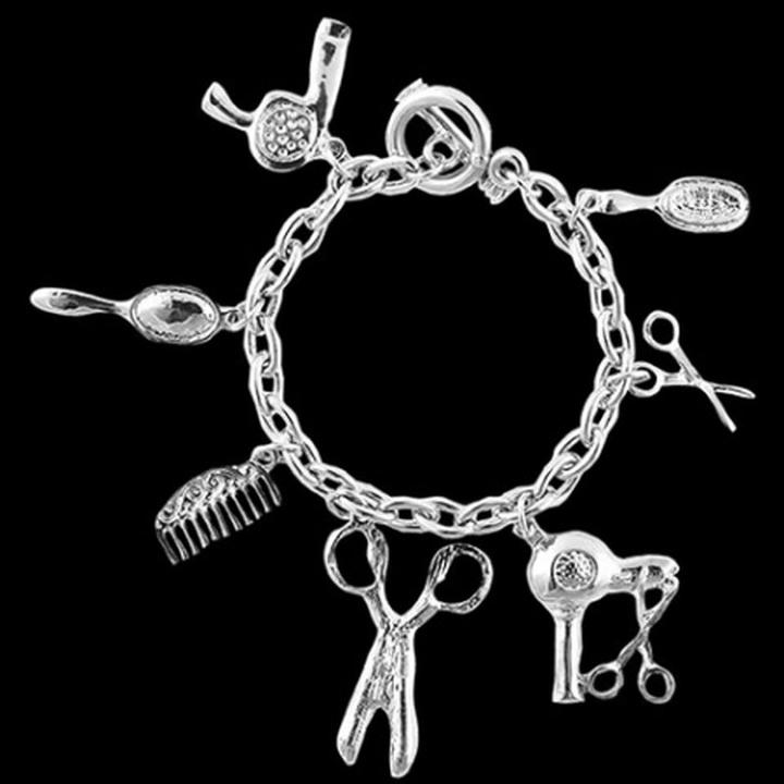 A&A Armband mit Anhänger Friseurutensilien