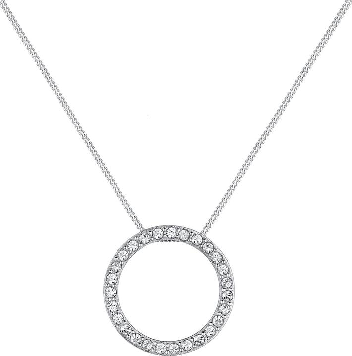 Actual product image Elli mit Kreis-Anhänger verziert mit Kristallen (Sterling Silver, 45 cm)