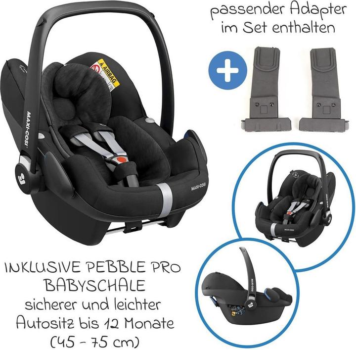 Produktbild TFK Kinderwagen 3 in 1 3in1 Kombi-Kinderwagen-Set Pro mit Luftreifen