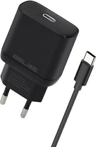 Produktbild Beline Ład. siec. 1x USB-C 25W + kabel USB-C czarna /black PD 3.0 BLNCB25C (25 W)