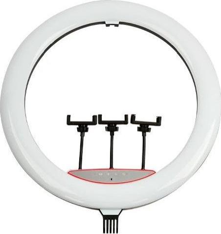 Actual product image Visional RL120 LED ring light 50W 5500Lm 480 LED diam.56cm, floor stand 200cm, 3x phone holders