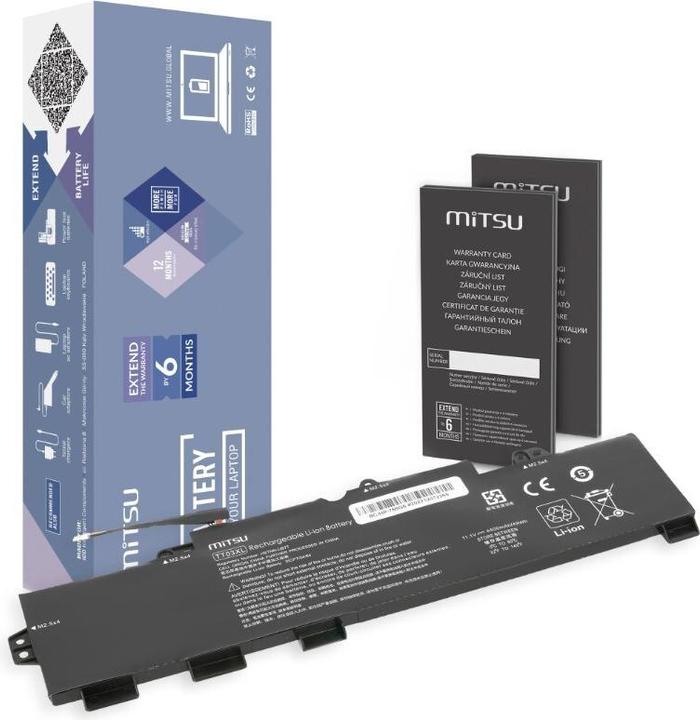 Actual product image Mitsu Bateria Bateria TT03XL do HP EliteBook 755 850 G5 850 G6 (3 Cells, 4400 mAh)