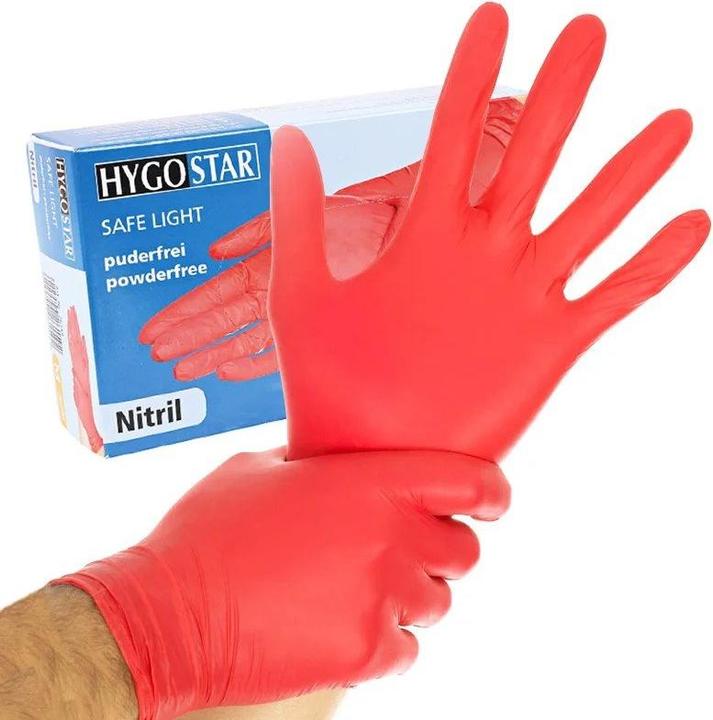 Produktbild Hygostar Nitrilhandschuhe SL Rot M (M)