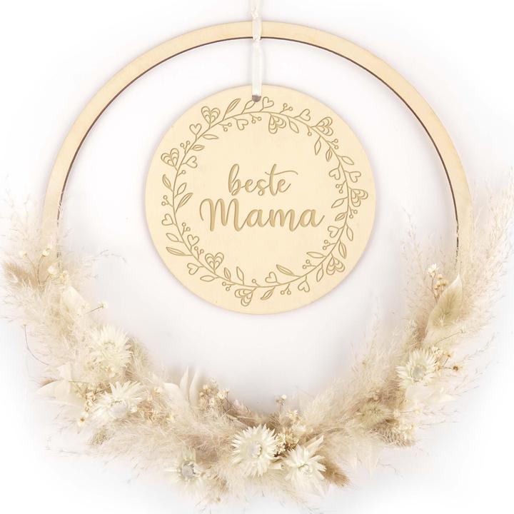 Produktbild Geschenkkörbe CH Flower Loop Muttertag "Beste Mama", weiss (Trockenblumen)