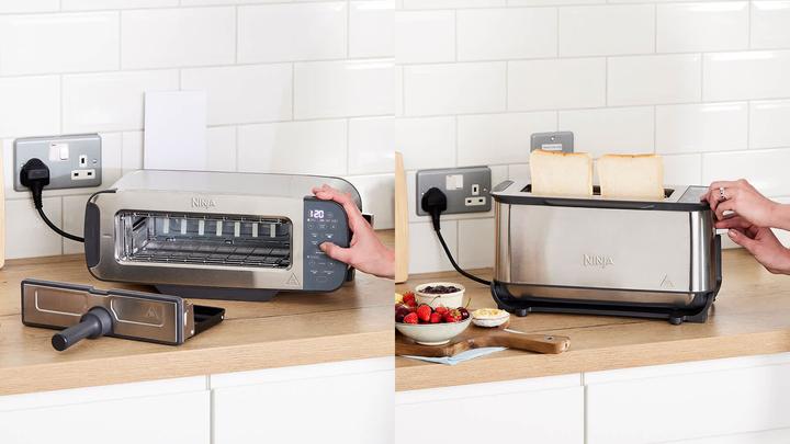 Productafbeelding Ninja 3-in-1 Multifunctionele Broodrooster, Grillplaat en Panini Maker - 7 Roosterstanden - RVS - ST202EU (CH stekker)