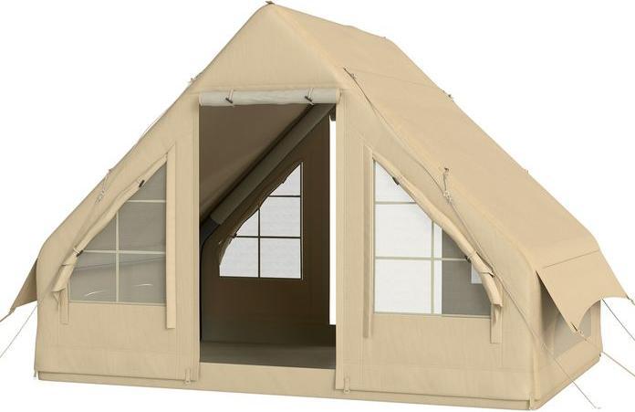 Actual product image Swisshandel24 Aufblasbares Campingzelt Aufblasbares Zelt mit Fenster, Tür für 3 Personen Sand (Inflatable tent, 18 kg, 3 persons)