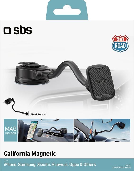 Image du produit SBS Support universel pour voiture avec bras articulé, ventouse et magnetic pull black