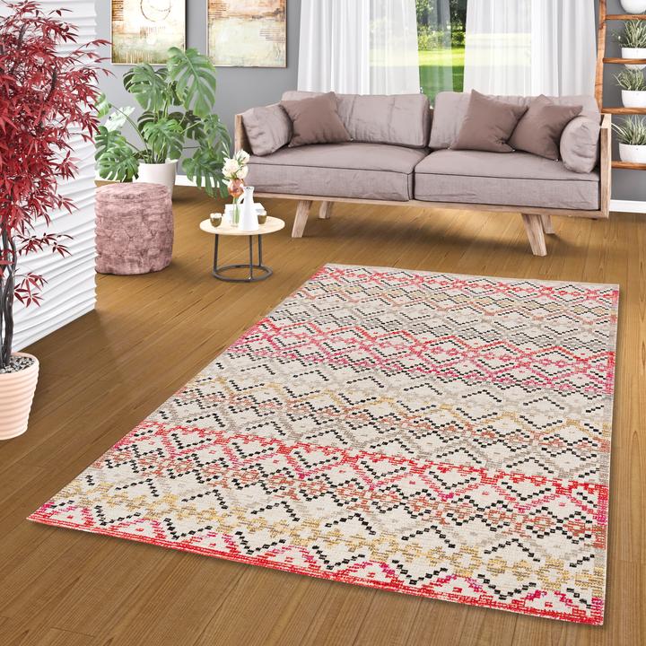 Produktbild Pergamon Kurzflor Designer Teppich Modern Vintage Orient Muster (120 x 170 cm)