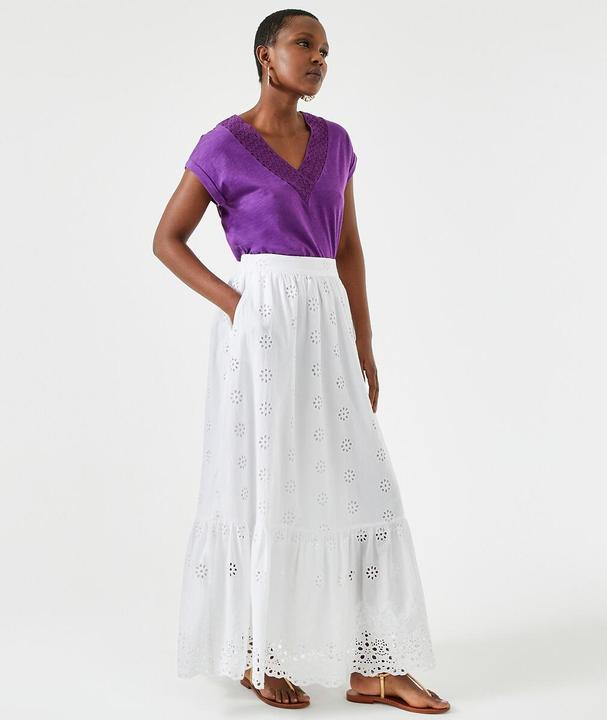 Image du produit Anne Weyburn Maxi-jupe évasée avec broderie ajourée (38)