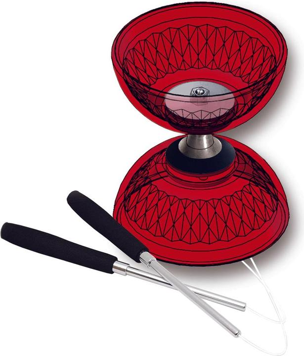 Acrobat Set Bearing diabolo crystal-red + aluminum hand sticks
