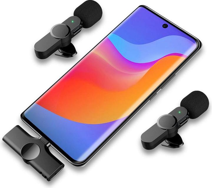 Image du produit Apfelkiste Microphone Lavalier 360° avec USB C - Kit sans fil pour appareil mobile/tablette (3 pièces)