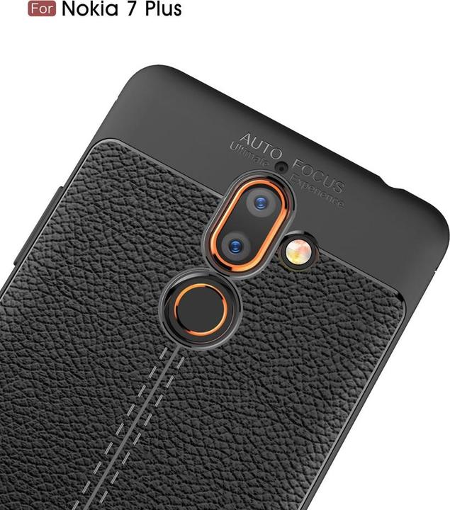 Actual product image Screenguard Nokia 7 Plus Cover Leather Design TPU Cover (Nokia 7 Plus)