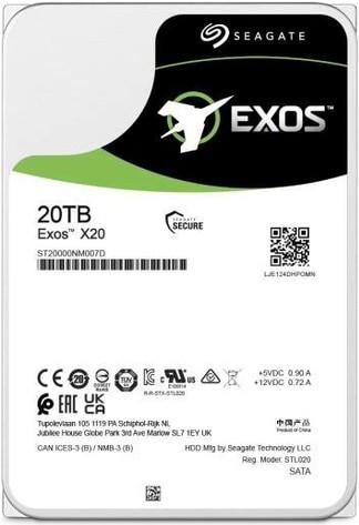 Actual product image Seagate Exos X20 (20 TB, 3.5", CMR)