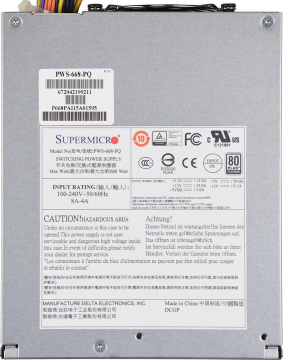 Actual product image Supermicro Server ZUB PWS-668-PQ (668 W)