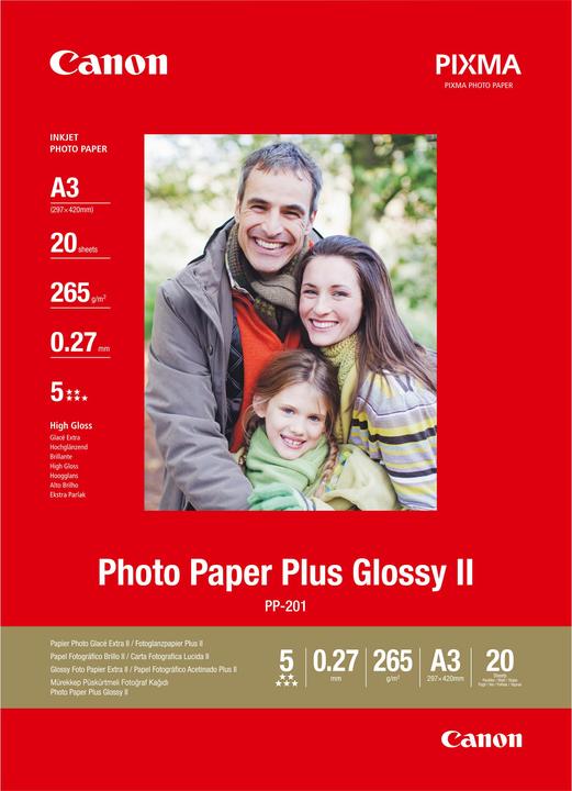 Image du produit Canon PP-201 Plus Glossy II (265 g/m², A3, 20 x)