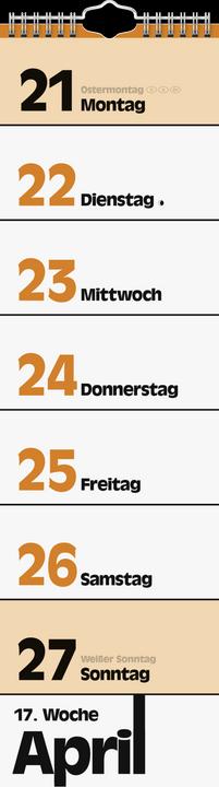 Energy Label Strip calendar model 702 13x45cm 1 week/page 2025 (German)