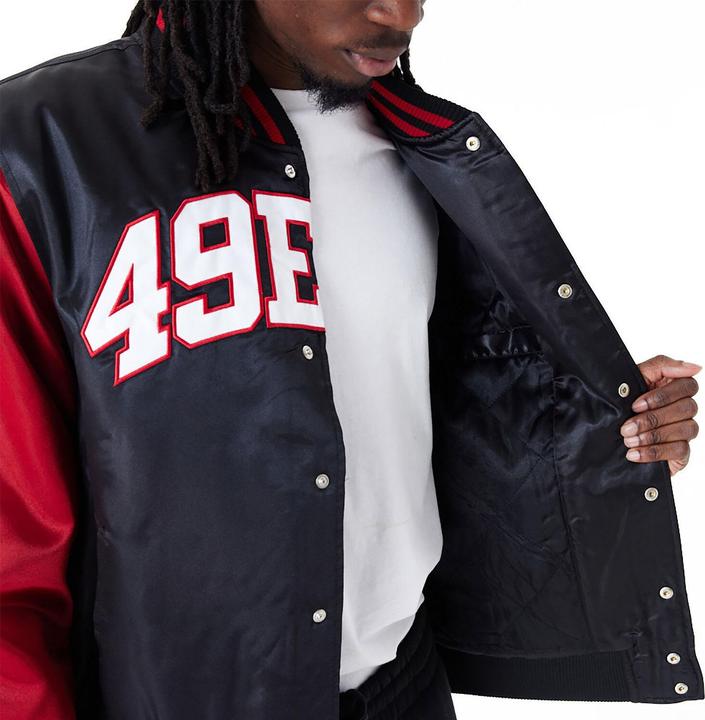 Produktbild New Era Varsity Satin Bomber Jacke San Francisco 49ers - L (L)