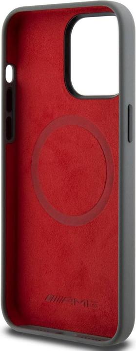 Actual product image Mercedes-Benz AMG Liquid Silicone Vertical Logo MagSafe Case for iPhone 15 Pro Max Grey (Apple iPhone 15 Pro Max)