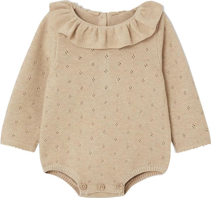 Actual product image Vertbaudet Baby-Set: Strick-Kurzoverall mit langen Ärmeln & Mütze Oeko-Tex (56)
