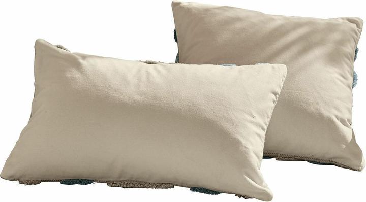 Loberon Cushion Cover Set of 2 Melyn blue/cream (50 x 50 cm)