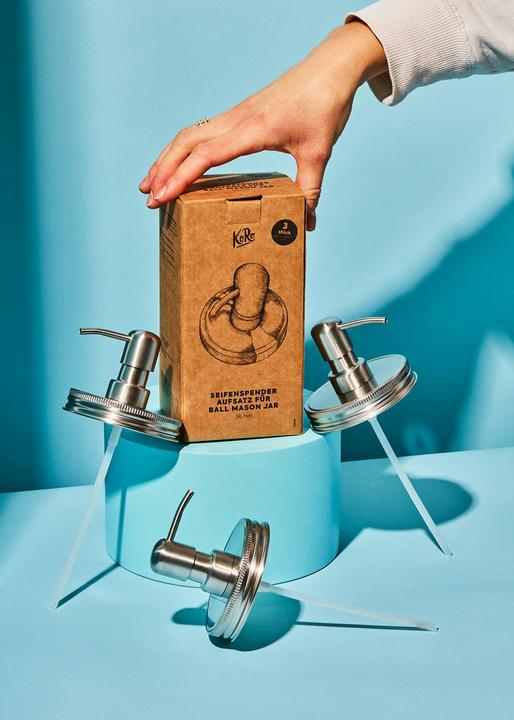 Immagine prodotto KoRo Attacco per dispenser di sapone per Ball Mason Jar 86 mm 3 pezzi