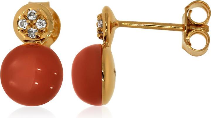Produktbild Xen Ohrstecker mit Chocolate Mondstein und Weisstopas ca. 3,07 ct. gelbvergoldet (925 Sterling Silber)
