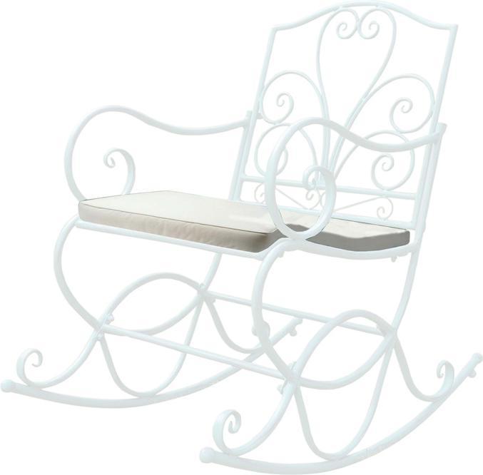 Swisshandel24 Polsterauflage für Schaukelstuhl, Schaukelstuhlauflage Sitzkissen Sitzpolster, creme