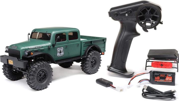 Productafbeelding Axial Schaal Crawler SCX24 Dodge Power Wagon Groen, 1:24, RTR (RTR Gereed voor gebruik)