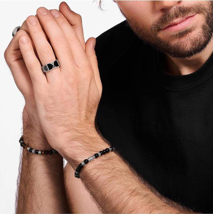 Produktbild Thomas Sabo Ring mit Schwarzem Onyx und Schwarzen Steinen Silber (62, 925 Silber)