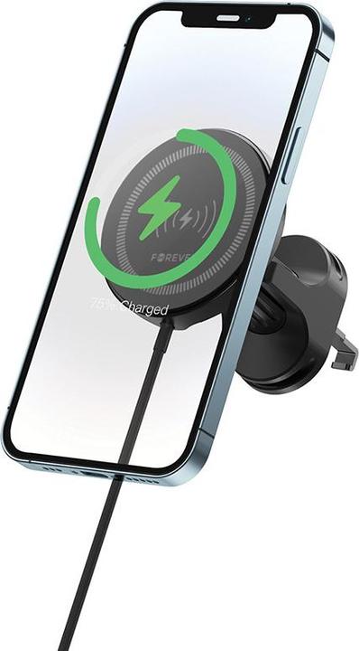 Immagine prodotto Forever Supporto per auto per bocchetta d'aria MACH-300 magnetico con ricarica wireless nera Qi2 15W