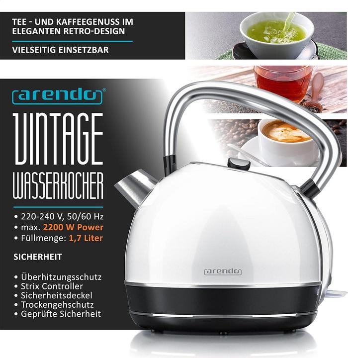 Produktbild Arendo B: Weiss 1,7 Liter (1.70 l, EU-Stecker)