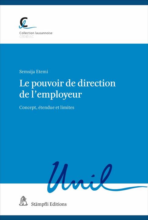 Actual product image Le pouvoir de direction de l'employeur (French, Semsija Etemi, 2022)