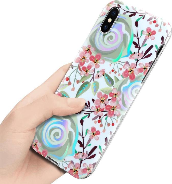 Produktbild Cadorabo IMD TPU Bunte Blumen & Blätter Cover (Apple iPhone X)