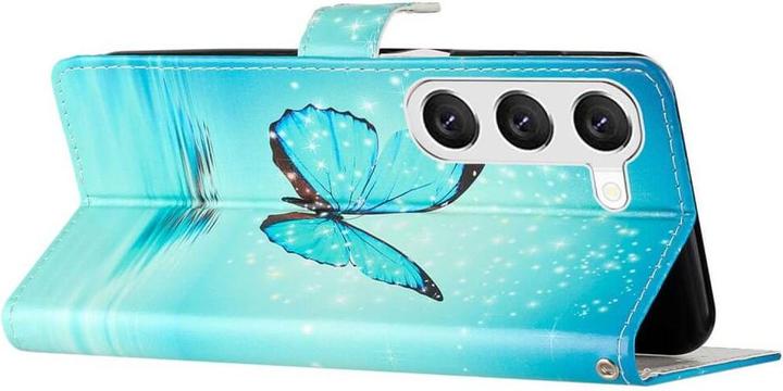 Produktbild Cover-Discount Leder Etui Hülle Schmetterling blau (Samsung Galaxy S24+)