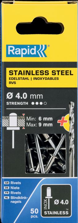 Immagine prodotto Rapid Rivetto cieco in acciaio inox Ø 4,0 x 12 mm