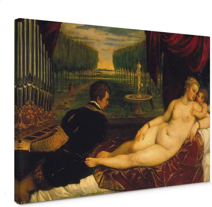 Actual product image Trenddeko Titian - Venus with the organ player (40 x 30 cm)